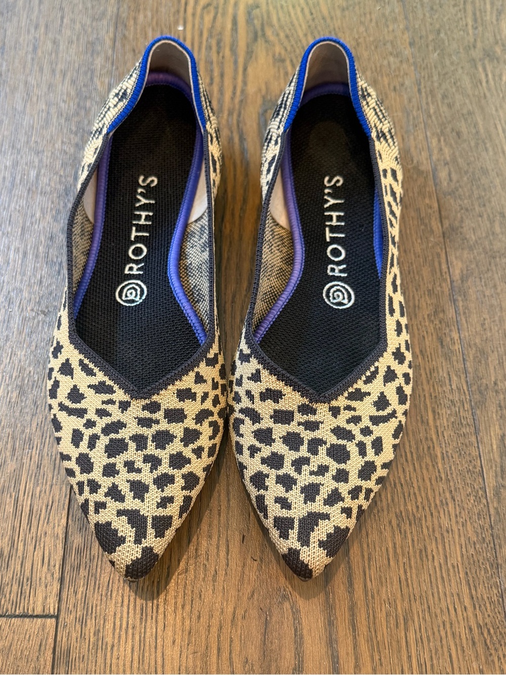 Rothy's (retired) Leopard Knit Pointed Flats - size 8.5, fits 7.5/8. - Picture 2 of 6